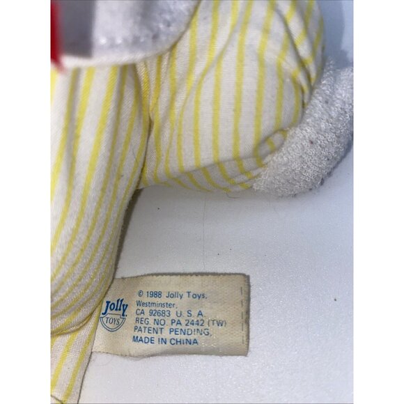 Jolly Toys Soft Sailor Rattle Doll Plush Stuffed Baby Infant Yellow 1988 Vintage - Picture 5 of 10